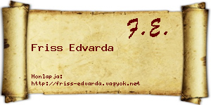 Friss Edvarda névjegykártya